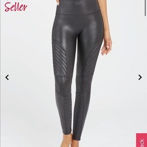 Spanx faux leather moto leggings